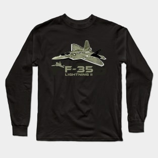 F-35 Lightning Fighter Jet Long Sleeve T-Shirt